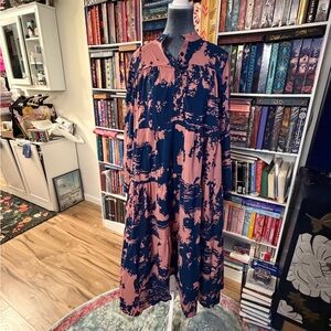 Beulah Pink and Black Maxi Dress